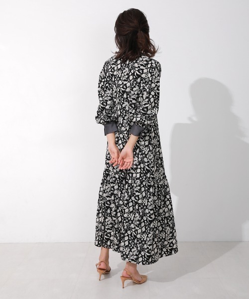 Bou Jeloud（ブージュルード）の「プリントパイピングワンピース（ワンピース・レディース・ブラック/ベージュ・38）」の10枚目の写真
