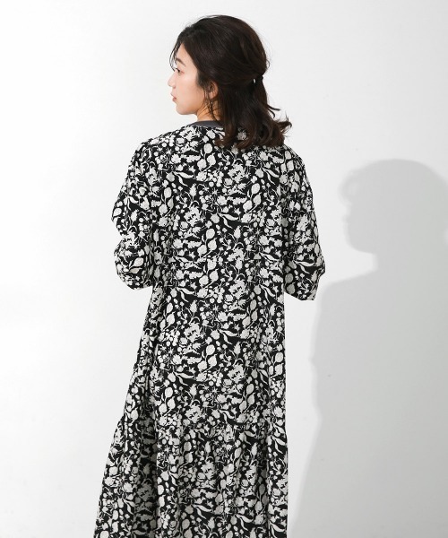 Bou Jeloud（ブージュルード）の「プリントパイピングワンピース（ワンピース・レディース・ブラック/ベージュ・38）」の8枚目の写真