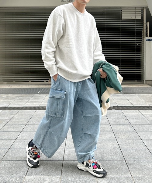 CPCM(シーピーシーエム)の「デニムカーゴパンツ(デニムパンツ・メンズ・ブルー/ブラック・FREE)」の14枚目の写真