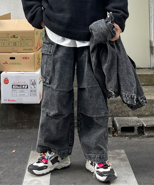 CPCM(シーピーシーエム)の「デニムカーゴパンツ(デニムパンツ・メンズ・ブルー/ブラック・FREE)」の9枚目の写真