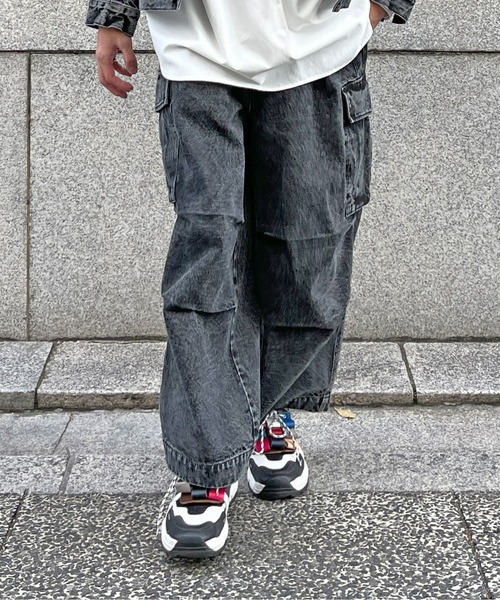 CPCM(シーピーシーエム)の「デニムカーゴパンツ(デニムパンツ・メンズ・ブルー/ブラック・FREE)」の6枚目の写真