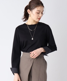 ◆【きれいめ／インナーにも】シャツカフスデザイン Tシャツ