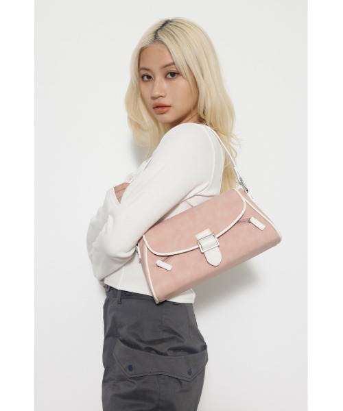 LAGUA GEM（ラグアジェム）の「PIPING ONE HANDLE BAG ワンハンドルバッグ（ハンドバッグ・レディース・ベージュ/ピンク・FREE）」の9枚目の写真