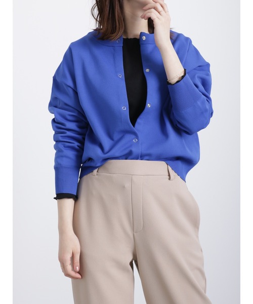 Samansa Mos2 blue(サマンサモスモスブルー)の「リングドットニットカーディガン(カーディガン/ボレロ・レディース・ブラック/ブルー/キナリ/イエロー/グリーン・フリ-)」の4枚目の写真