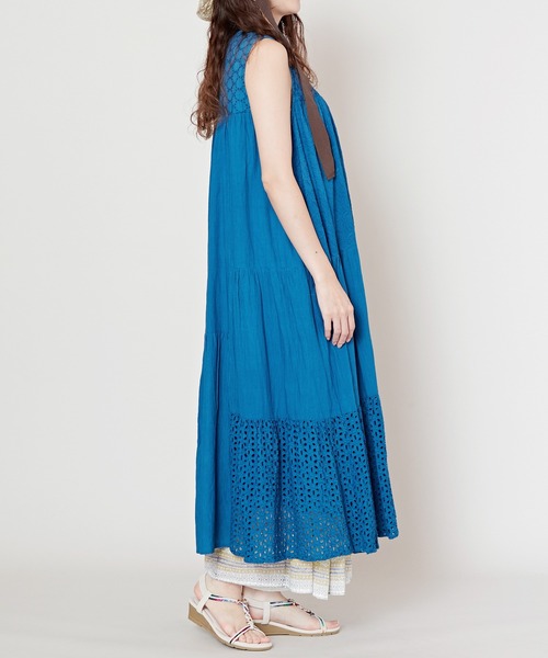 チャイハネ（チャイハネ）の「【チャイハネ】シフリー刺繍メグナノースリーブワンピース（ワンピース・レディース・ブラック/ホワイト/ブルー・FREE）」の15枚目の写真