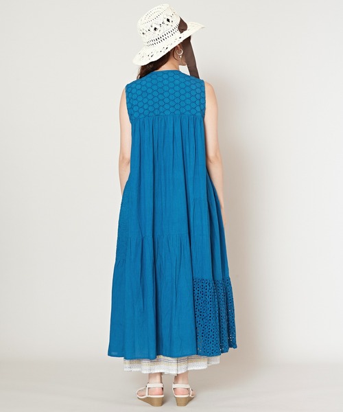 チャイハネ（チャイハネ）の「【チャイハネ】シフリー刺繍メグナノースリーブワンピース（ワンピース・レディース・ブラック/ホワイト/ブルー・FREE）」の16枚目の写真