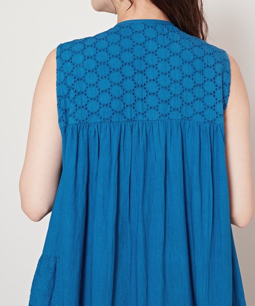 チャイハネ（チャイハネ）の「【チャイハネ】シフリー刺繍メグナノースリーブワンピース（ワンピース・レディース・ブラック/ホワイト/ブルー・FREE）」の17枚目の写真