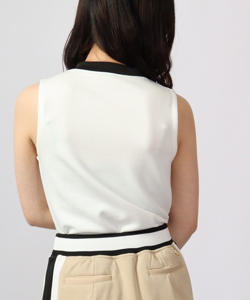CECIL McBEE（セシルマクビー）の「CECIL McBEE green ヘンリーノースリーブ　GOLF（タンクトップ・レディース・ブラック/ホワイト・2/1）」の5枚目の写真