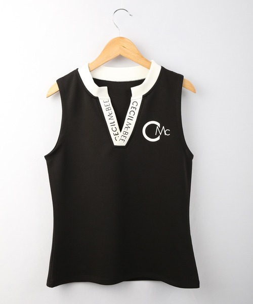 CECIL McBEE（セシルマクビー）の「CECIL McBEE green ヘンリーノースリーブ　GOLF（タンクトップ・レディース・ブラック/ホワイト・2/1）」の14枚目の写真