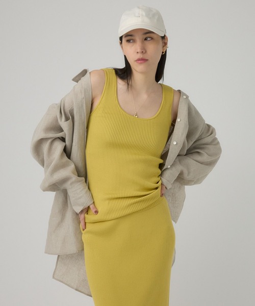 Chaos（カオス）の「Chaos(カオス)/16Gインプレリブニットタンクトップ（タンクトップ・レディース・ブラック/セージグリーン/モカ/ライトグレー/イエロー/ブルーグレー/その他/ブルー/パープル/ブラウン・FREE）」の9枚目の写真