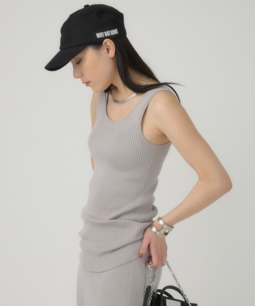 【未使用品】カオス　16G インプレリブニットタンクトップ　ブラック Chaos（カオス）の「Chaos(カオス)/16Gインプレリブニットタンクトップ