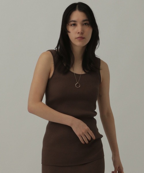 【未使用品】カオス　16G インプレリブニットタンクトップ　ブラック Chaos（カオス）の「Chaos(カオス)/16Gインプレリブニットタンクトップ