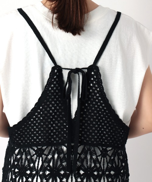 チチカカ(チチカカ)の「クロシェ風ワンピース(ワンピース・レディース・ブラック/アイボリー・FREE)」の11枚目の写真