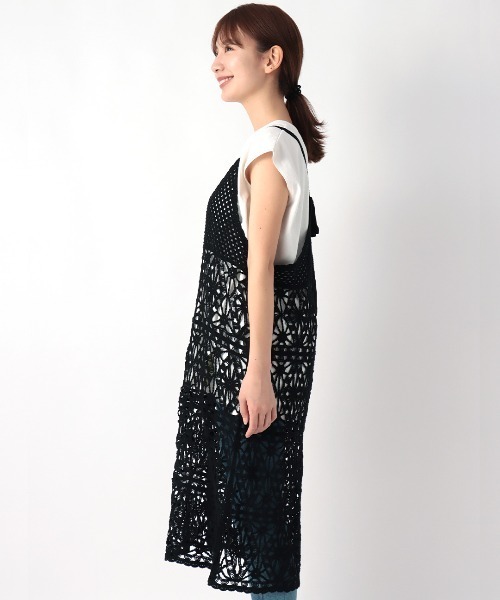 チチカカ(チチカカ)の「クロシェ風ワンピース(ワンピース・レディース・ブラック/アイボリー・FREE)」の8枚目の写真