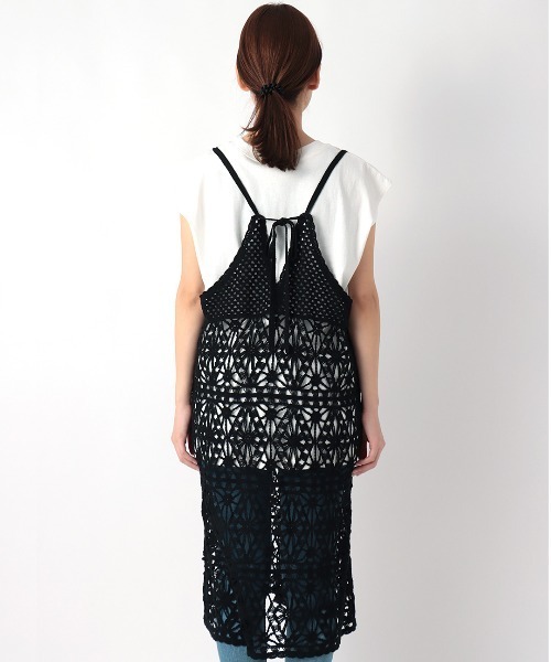 チチカカ(チチカカ)の「クロシェ風ワンピース(ワンピース・レディース・ブラック/アイボリー・FREE)」の9枚目の写真