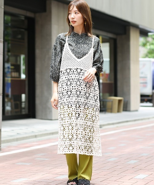 チチカカ(チチカカ)の「クロシェ風ワンピース(ワンピース・レディース・ブラック/アイボリー・FREE)」の18枚目の写真