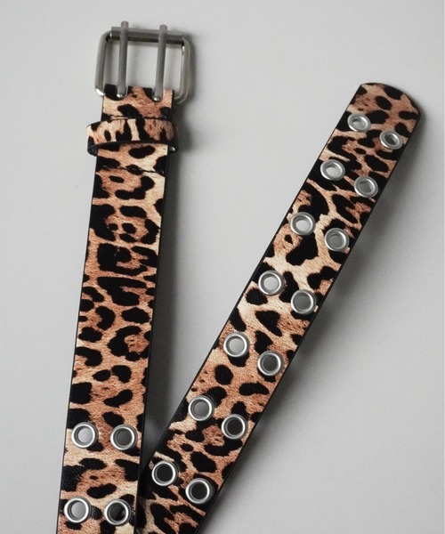 Port（ポート）の「ダブルピン ハトメ ベルト / アイレット ベルト（ベルト・レディース・ブラック/クリア/ブラウン/ホワイト/シルバー/レオパード・FREE）」の6枚目の写真