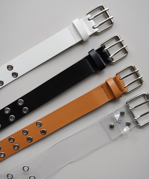 Port（ポート）の「ダブルピン ハトメ ベルト / アイレット ベルト（ベルト・レディース・ブラック/クリア/ブラウン/ホワイト/シルバー/レオパード・FREE）」の7枚目の写真