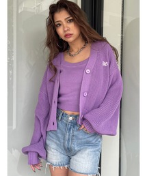 EGロゴ刺繍ニットカーディガン