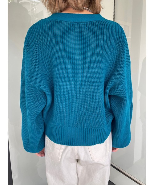 EGOIST（エゴイスト）の「EGロゴ刺繍ニットカーディガン（カーディガン/ボレロ・レディース・ベージュ/パープル/ライトグレー/ブルー・FREE）」の20枚目の写真