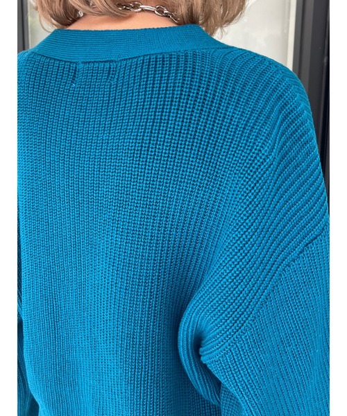 EGOIST（エゴイスト）の「EGロゴ刺繍ニットカーディガン（カーディガン/ボレロ・レディース・ベージュ/パープル/ライトグレー/ブルー・FREE）」の11枚目の写真