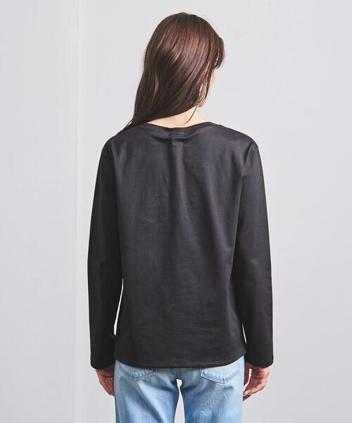 mucci（ムッチ）の「＜mucci＞LOGO ロングスリーブ Tシャツ（Tシャツ/カットソー・レディース・ブラック/ベージュ・0）」の5枚目の写真