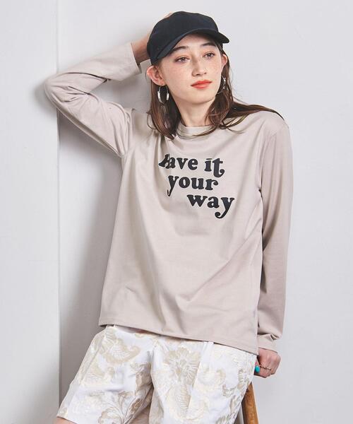 mucci（ムッチ）の「＜mucci＞LOGO ロングスリーブ Tシャツ（Tシャツ/カットソー・レディース・ブラック/ベージュ・0）」の8枚目の写真