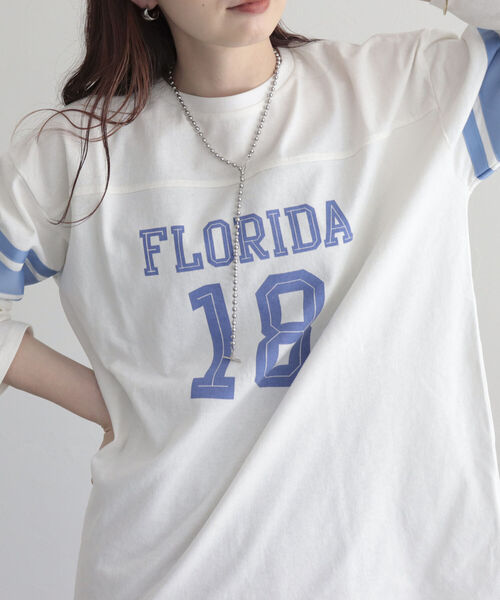 fredy emue（フレディエミュ）の「ナンバリングロゴロンT（Tシャツ/カットソー・レディース・ベージュ/チャコールグレー/オフホワイト・38）」の8枚目の写真