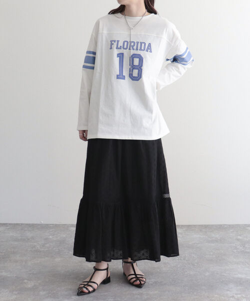 fredy emue（フレディエミュ）の「ナンバリングロゴロンT（Tシャツ/カットソー・レディース・ベージュ/チャコールグレー/オフホワイト・38）」の11枚目の写真