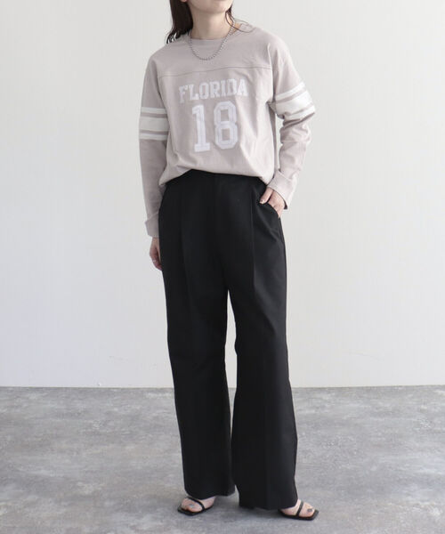 fredy emue（フレディエミュ）の「ナンバリングロゴロンT（Tシャツ/カットソー・レディース・ベージュ/チャコールグレー/オフホワイト・38）」の13枚目の写真