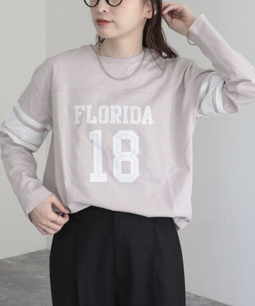 fredy emue（フレディエミュ）の「ナンバリングロゴロンT（Tシャツ/カットソー・レディース・ベージュ/チャコールグレー/オフホワイト・38）」の18枚目の写真