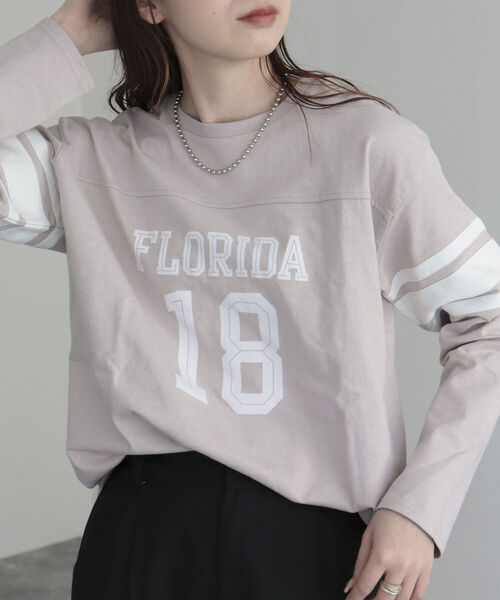 fredy emue（フレディエミュ）の「ナンバリングロゴロンT（Tシャツ/カットソー・レディース・ベージュ/チャコールグレー/オフホワイト・38）」の20枚目の写真