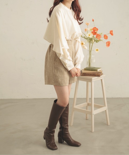 Ambre Neige（アンブルネージュ）の「ラッフルスリーブブラウス／【WEB/EC限定商品】（シャツ/ブラウス・レディース・ライトブラウン/アイボリー/モカ/ベージュ・FREE）」の8枚目の写真