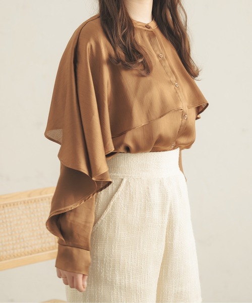 Ambre Neige（アンブルネージュ）の「ラッフルスリーブブラウス／【WEB/EC限定商品】（シャツ/ブラウス・レディース・ライトブラウン/アイボリー/モカ/ベージュ・FREE）」の15枚目の写真