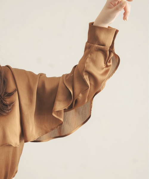 Ambre Neige（アンブルネージュ）の「ラッフルスリーブブラウス／【WEB/EC限定商品】（シャツ/ブラウス・レディース・ライトブラウン/アイボリー/モカ/ベージュ・FREE）」の17枚目の写真