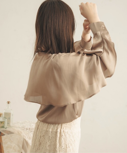 Ambre Neige（アンブルネージュ）の「ラッフルスリーブブラウス／【WEB/EC限定商品】（シャツ/ブラウス・レディース・ライトブラウン/アイボリー/モカ/ベージュ・FREE）」の11枚目の写真