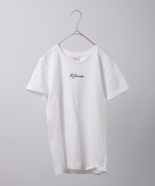 &soiree(アンドソワレ)の「&soiree 刺繍Tシャツ 半袖(Tシャツ/カットソー・レディース・ホワイト/ブラック・M/L)」の3枚目の写真