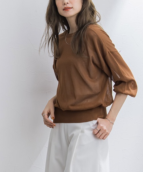 Pierrot（ピエロ）の「2wayシアーニットカーディガン（カーディガン/ボレロ・レディース・ライム/ブラック/オフホワイト/ブルー/ブラウン系その他/シルバーグレー/ピンク・M/L）」の5枚目の写真