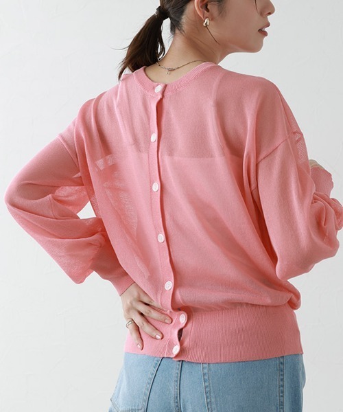 Pierrot（ピエロ）の「2wayシアーニットカーディガン（カーディガン/ボレロ・レディース・ライム/ブラック/オフホワイト/ブルー/ブラウン系その他/シルバーグレー/ピンク・M/L）」の20枚目の写真