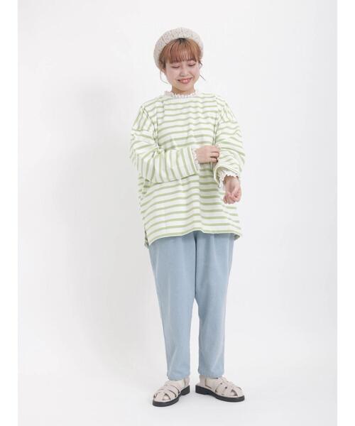 Samansa Mos2(サマンサ モスモス)の「デニムテーパードパンツ(デニムパンツ・レディース・サックスブルー/ブルー・フリ-)」の18枚目の写真