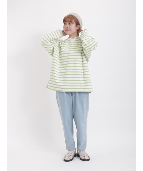 Samansa Mos2(サマンサ モスモス)の「デニムテーパードパンツ(デニムパンツ・レディース・サックスブルー/ブルー・フリ-)」の8枚目の写真