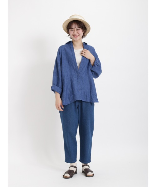 Samansa Mos2(サマンサ モスモス)の「デニムテーパードパンツ(デニムパンツ・レディース・サックスブルー/ブルー・フリ-)」の5枚目の写真