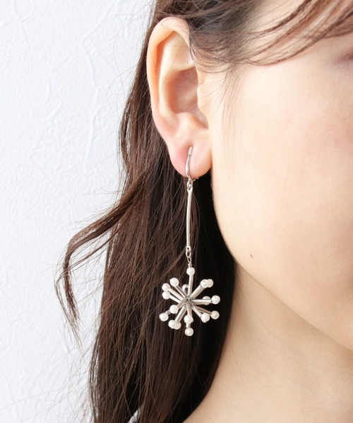 セール】3Dクリスタルロングイヤリング（イヤリング）｜Three Four