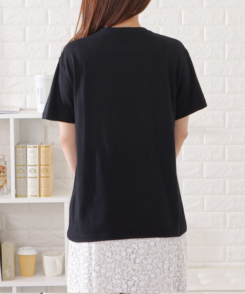 Lace Ladies(レースレディース)の「半袖カラーミニマルTシャツ(Tシャツ/カットソー・レディース・ホワイト/ネイビー/ブラック/ピンク/ブルーグレー/ベージュ/グリーン/グレー・L/XL/M)」の13枚目の写真