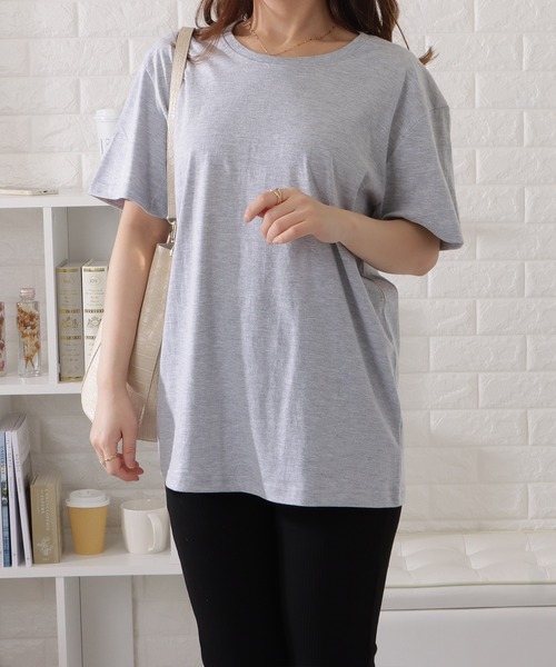 Lace Ladies(レースレディース)の「半袖カラーミニマルTシャツ(Tシャツ/カットソー・レディース・ホワイト/ネイビー/ブラック/ピンク/ブルーグレー/ベージュ/グリーン/グレー・L/XL/M)」の16枚目の写真