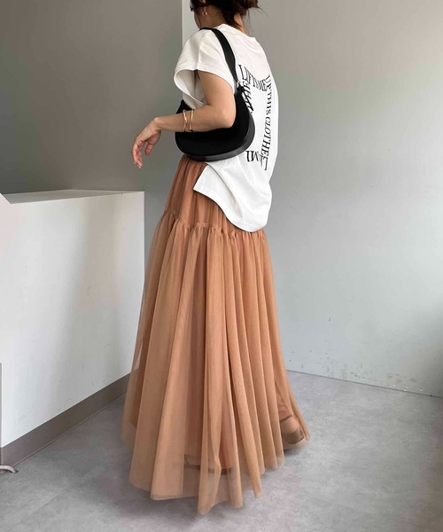 CAPRICIEUX LE'MAGE（カプリシューレマージュ）の「チュールスカート（スカート・レディース・ブラック/ホワイト/ブラウン・FREE）」の15枚目の写真