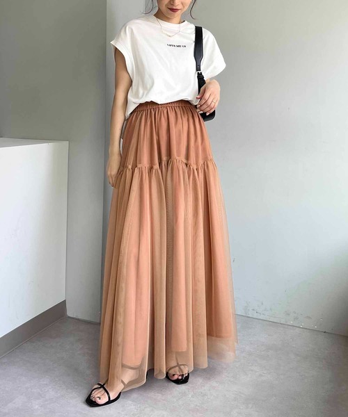 CAPRICIEUX LE'MAGE（カプリシューレマージュ）の「チュールスカート（スカート・レディース・ブラック/ホワイト/ブラウン・FREE）」の16枚目の写真