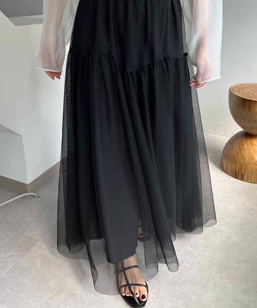 CAPRICIEUX LE'MAGE（カプリシューレマージュ）の「チュールスカート（スカート・レディース・ブラック/ホワイト/ブラウン・FREE）」の21枚目の写真