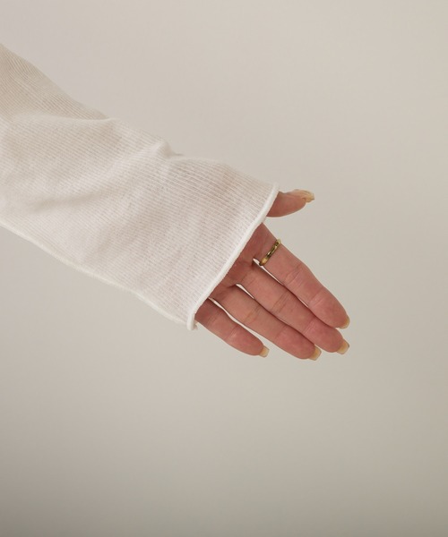PUAL CE CIN（ピュアルセシン）の「シアーリブメロープルオーバー（Tシャツ/カットソー・レディース・イエロー/ミント/オフホワイト/ネイビー/ブルー・FREE）」の18枚目の写真