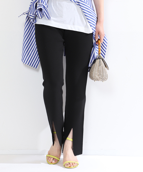 VERMEIL par iena（ヴェルメイユパーイエナ）の「Co/Ace スムースニットパンツ（その他パンツ・レディース・ブラック/ネイビー・36/38）」の2枚目の写真